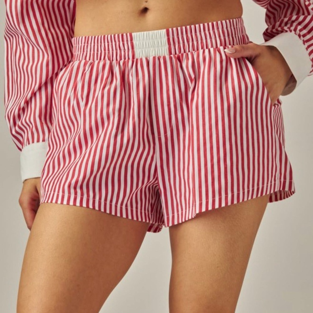 Love poem 
Striped red & white Sleep Shorts